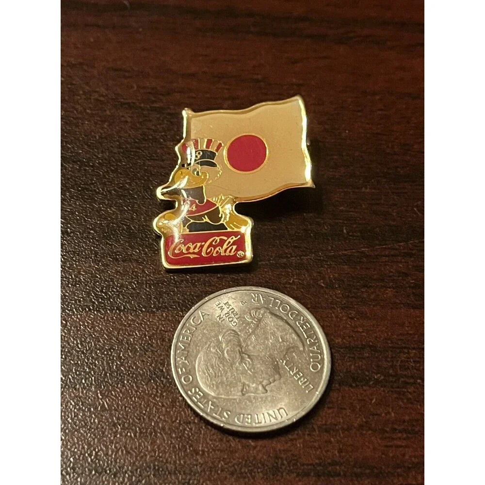 Vintage 1984 Los Angeles Olympics‎ Coca Cola Sam Eagle Japan Flag Lapel Pin